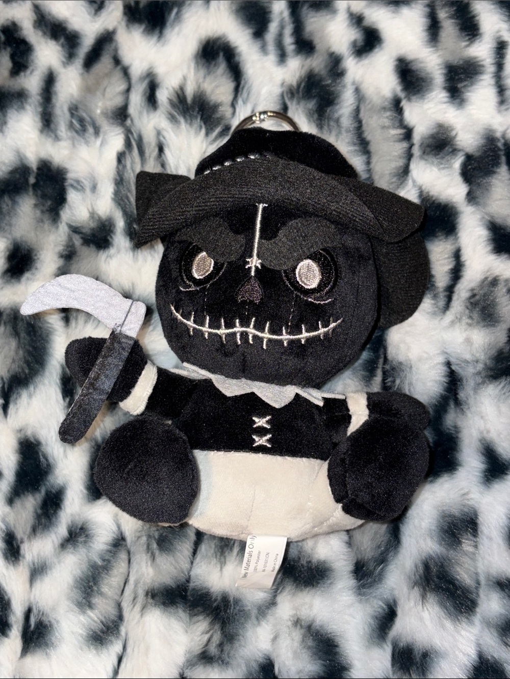 Plush Black Grim Reaper Stuffed Toy Keychain